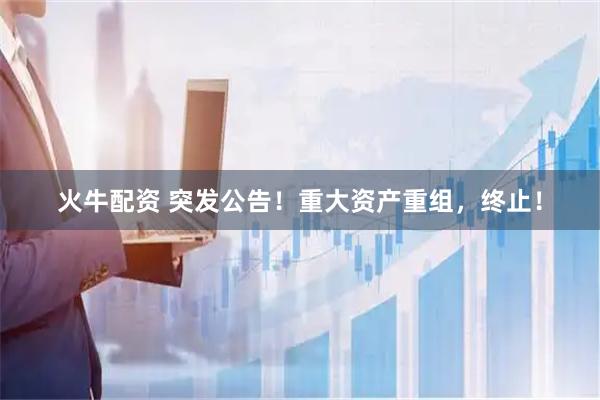 火牛配资 突发公告!重大资产重组,终止!